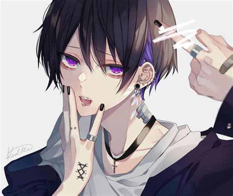 Anime Boys With Black Hair And Purple Eyes