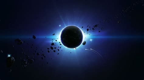 Solar Eclipse Planet Space Asteroid Space Art Wallpapers Hd