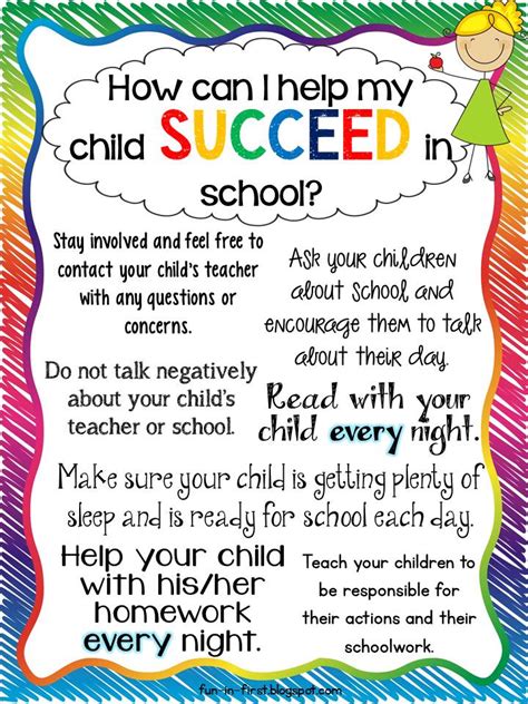 Tips For Parentshow To Help My Child Succeed Fun In First Grade