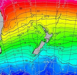 Sea Surface Temperatures 1993 2002 Weather Map Of New Zealand