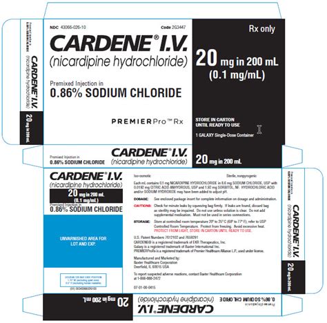 Cardene Iv Nicardipine Hydrochloride Injection Solution