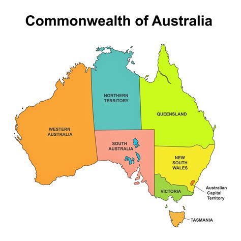 Deset Zasahovat Přísně Australia Provinces Map Larry Belmont Dlaždice Kabát