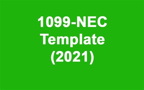 1099 Nec Form Print Template For Word Or Pdf 2021 Tax Year Etsy