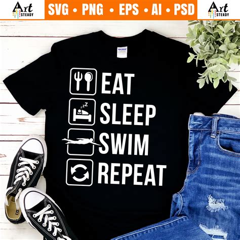 Swim Svg Eat Sleep Swim Repeat Swimming Svg Files Graphic Etsy Uk