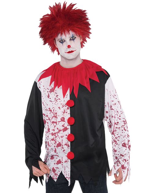 Mens Evil Killer Clown Costume Circus Halloween Fancy