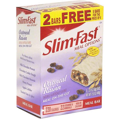 Slimfast Meal Options Meal On The Go Bar Oatmeal Raisin Shop