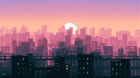 1280x720 8 Bit Pixel Art City 720p Hd 4k Wallpapersimagesbackgrounds