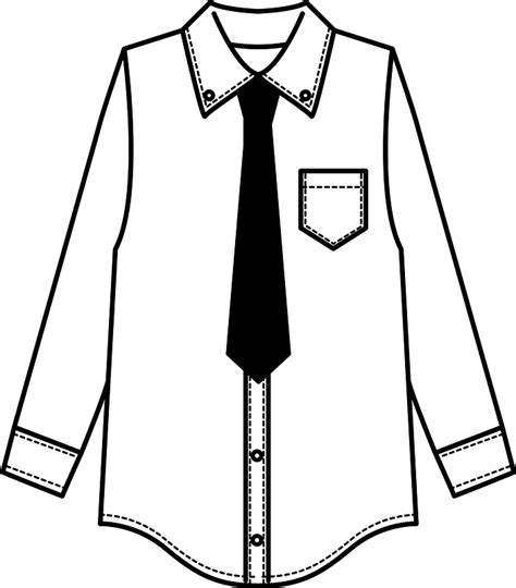 Dress Shirt Tie Black And White Clipart Free Download Transparent