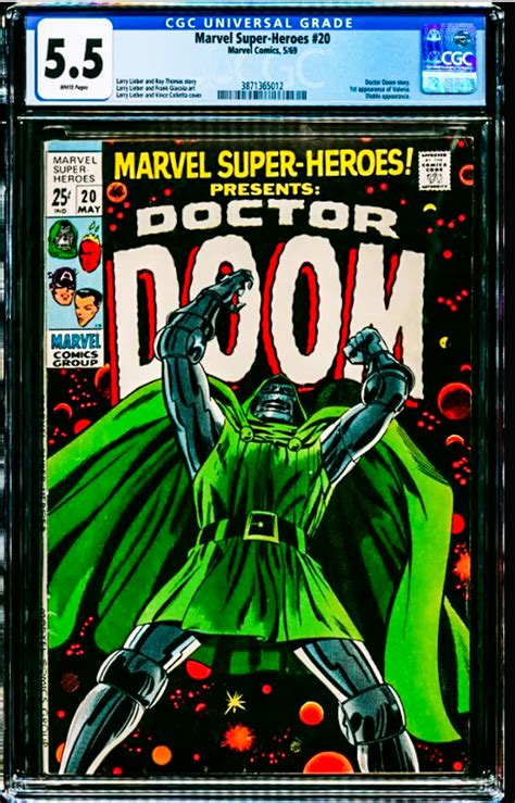 Marvel Super Heroes 20 1969 Cgc Graded 55 Iconic Dr Doom Cover