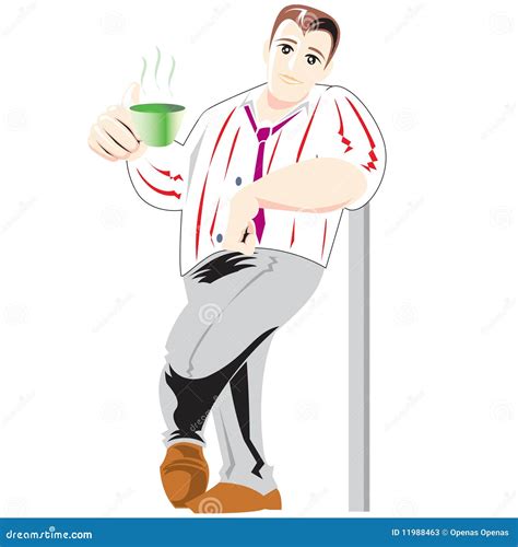 Businessman With Coffee Stock Vector Illustration Of Human 11988463