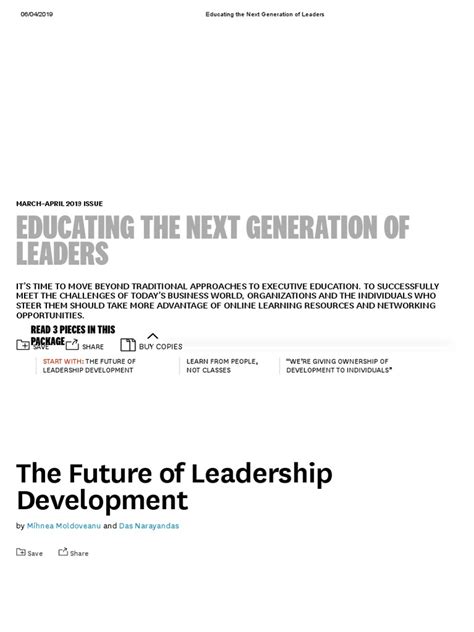 Educating The Next Generation Of Leaders Pdf Educational Technology