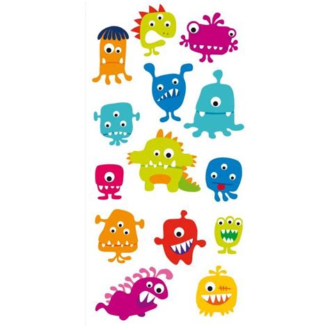 Stickers Relief Puffies Monstres Yeux Mobile Cdiscount Beaux Arts