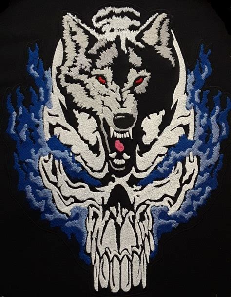Wolf And Skull Embroidery Program Etsy In 2021 Wolf Skull Embroidery