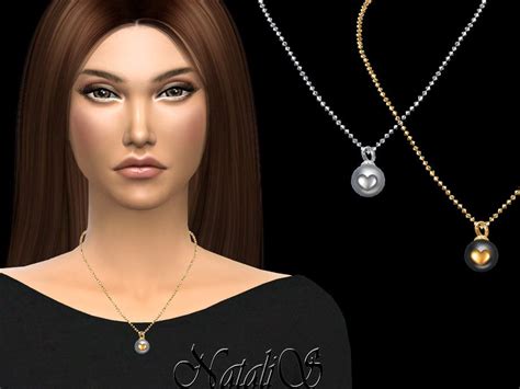 Sims 4 — Natalispearl With Heart Necklace By Natalis — Pearl With