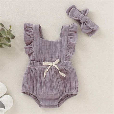Newborn Rompers Baby Girl Clothes Sleeveless Backless Summer Etsy