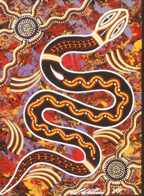 Australian Aboriginal Rainbow Serpent Aboriginal Dot Painting