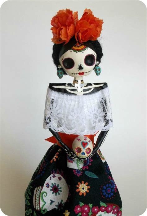 Day Of The Dead Themed Paper Mache Catrina By Lacasaroja On Etsy 33