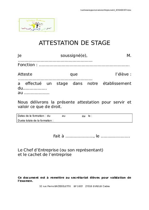 Doc Attestation De Stage Monaim Zemmo