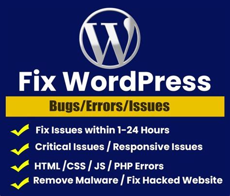 I Will Fix Wordpress Bugs Critical Error Css Responsive Issues Wordpress Css Wordpress