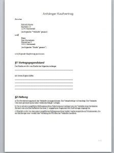 Um die vorlage für einen anhänger kaufvertrag herunterladen zu können, ist lediglich die anmeldung an unserem newsletter erforderlich. Kaufvertragmuster für Anhänger - Kaufvertrag Muster