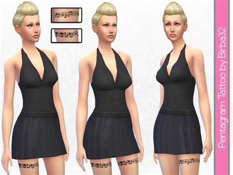 The Sims Resource Pentagram Tattoo By Birba 32 • Sims 4 Downloads
