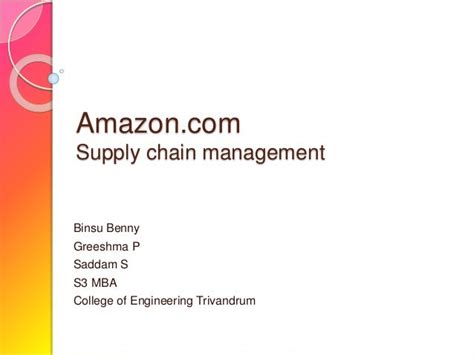 Case Study On Supply Chain Management Of Amazon Study Poster