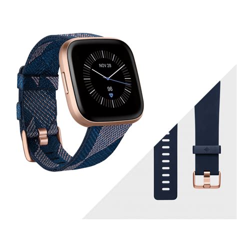 Fitbit Versa 2 Smartwatch Se Special Edition Navy Pink Woven Copper