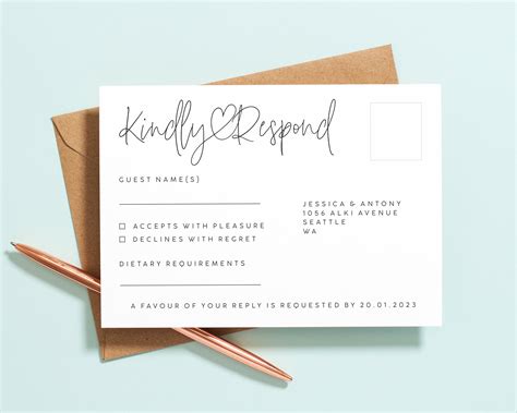 Wedding Rsvp Card Wedding Response Card Reply Card Wedding Etsy Uk