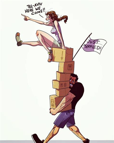 Moving Comic Artist Cute Couple Comics Funny Illustration