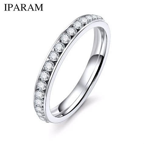 Women Online Collection Iparam Silver Color Crystal Wedding Rings For