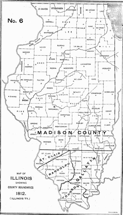 1812 Illinois County Formation Map