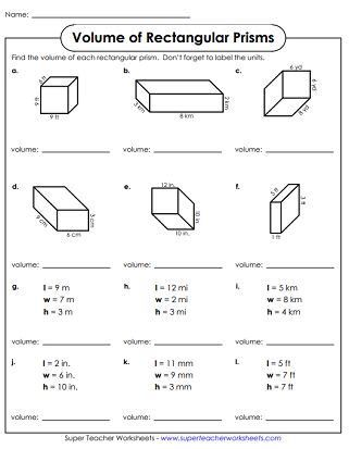 volume printables rectangular prisms volume worksheets rectangular