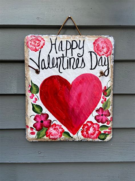 Valentines Day Slate Sign Valentines Day Slate Door Etsy