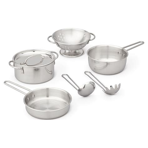 Melissa And Doug 8 Piece Stainless Steel Whats Cooking Pots And Pans