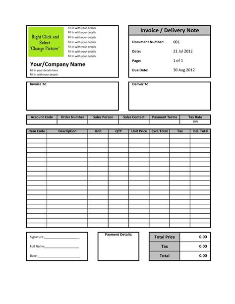 Invoice Template Excel Free Download Spreadsheet Templates For Busines