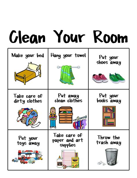 Chores For Kids Kids Cleaning Charts For Kids