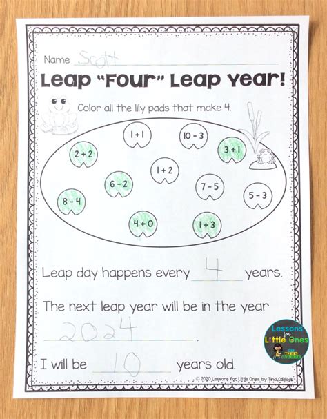 Leap Year Activities And Bulletin Board Lessons For Little Ones By Tina