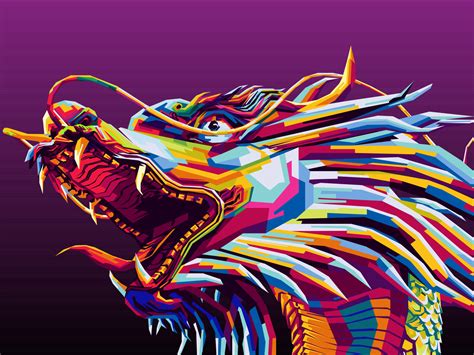Colorful Dragon Head 4853595 Vector Art At Vecteezy