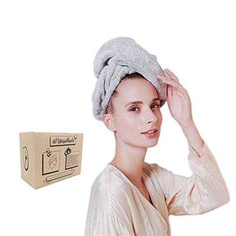 Ultra Soft Fast Drying Hair Towel Wrap With Elastic For Snug Fit