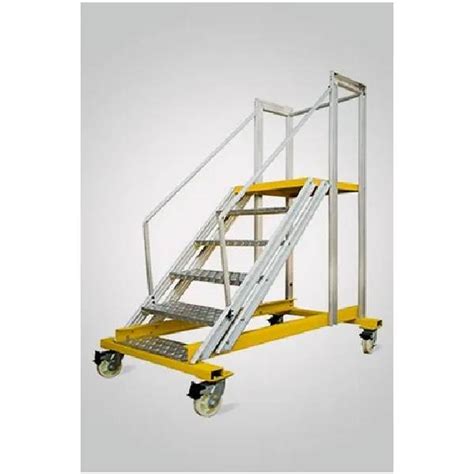 Latest Aluminium Mobile Staircase Ladder Aluminium Trolley Ladder With
