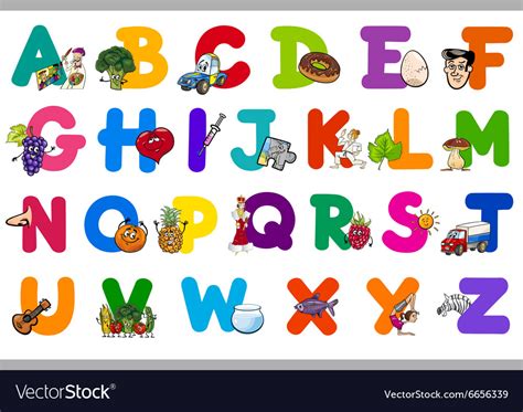 Cartoon Alphabet For Children Royalty Free Vector Image
