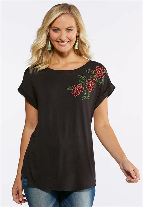 Plus Size Floral Embroidered Tee Tees And Knit Tops Cato Fashions Cato