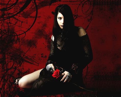 Leila A Cof Fan Metal Babe Female Girl Gothic Rose Beauty