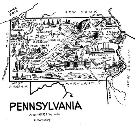 Pennsylvania State Map Coloring Pages Franklin Morrisons Coloring Pages