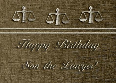 Happy Birthday To Son The Lawyer Legal Scales In Gold Card Ad Ad
