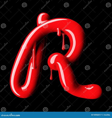 Mayúscula Rojo Brillante De La Letra R Representación 3d Stock De