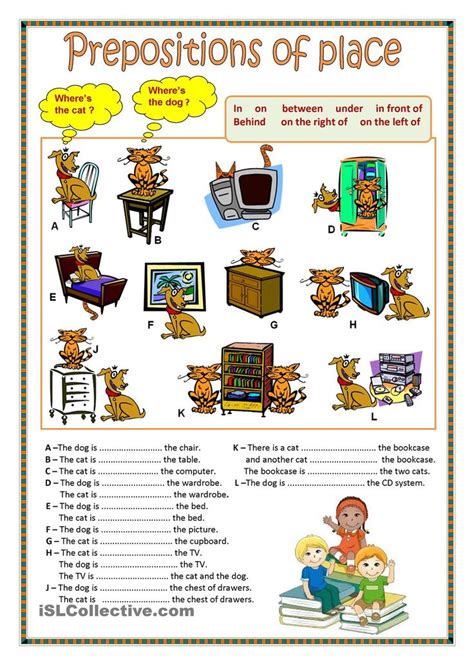 Prepositions Of Place Prepositions Elementary Worksheets
