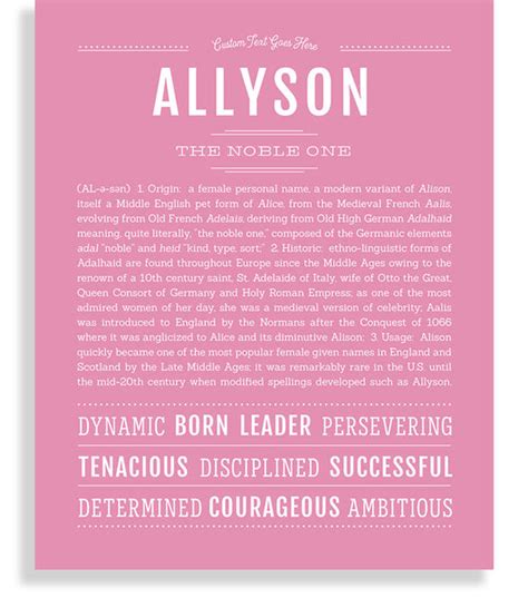 Allyson Name Art Print Personalized T