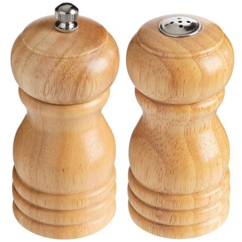 Choice 4 Matte Natural Wooden Salt Shaker And Pepper Mill Set