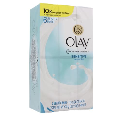 Olay Unscented Sensitive Beauty Bars 6 Ct Shop Hand And Bar Soap At H E B